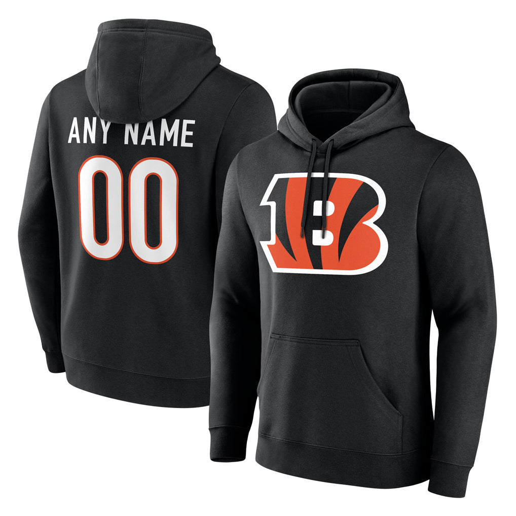 Elroe Custom C.Bengals Black Long Sleeve Hoodie Any Name & Numbers Stitched Jerseys