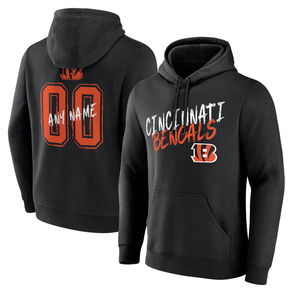 Elroe Custom C.Bengals Gray Big & Tall Team Authentic Custom Hoodie Stitched Jerseys
