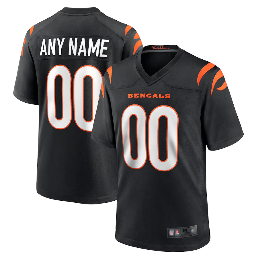 Elroe Custom C.Bengals Home Replica Game Football Jerseys - Black - Custom