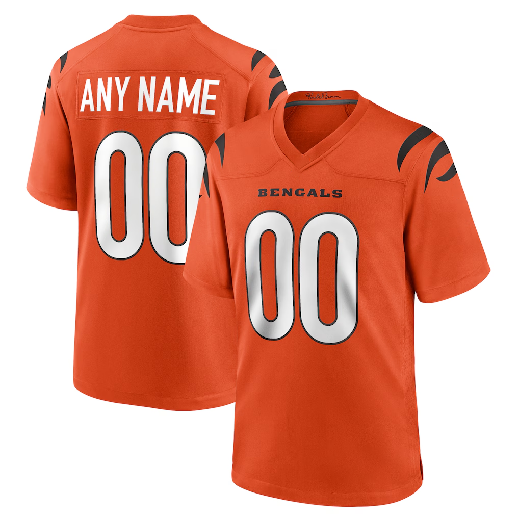 Elroe Custom C.Bengals Orange Alternate Game Stitched Jerseys