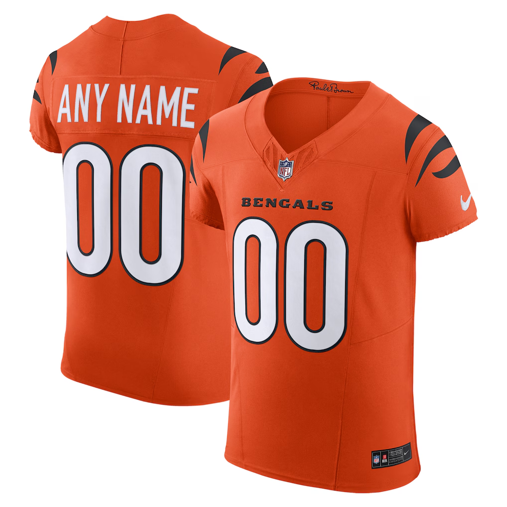 Elroe Custom C.Bengals Orange Alternate Vapor F.U.S.E. Elite Stitched Jerseys