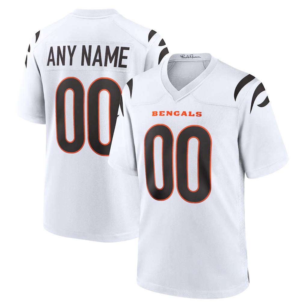 Elroe Custom C.Bengals White Game Stitched Jerseys