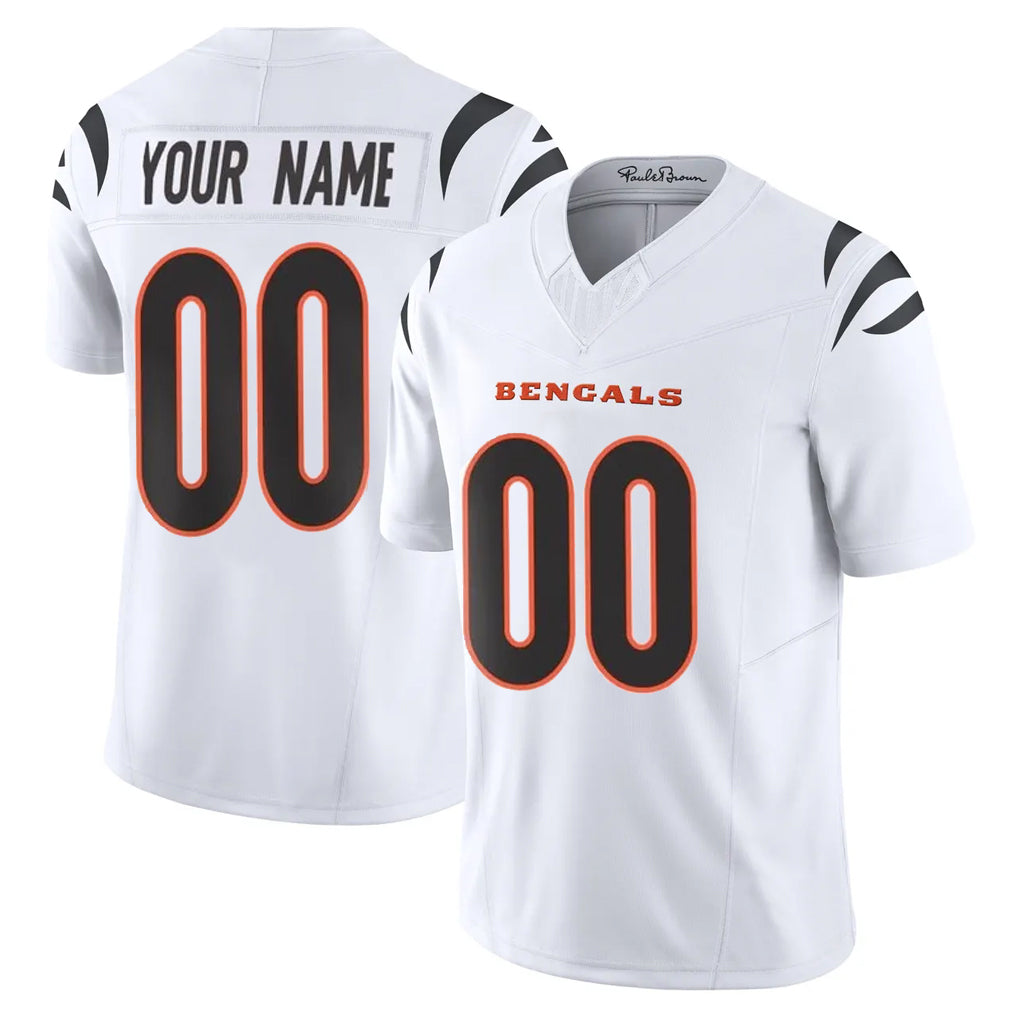 Elroe Custom C.Bengals White Vapor F.U.S.E. Limited Home Game Any Name & Numbers Stitched Jerseys