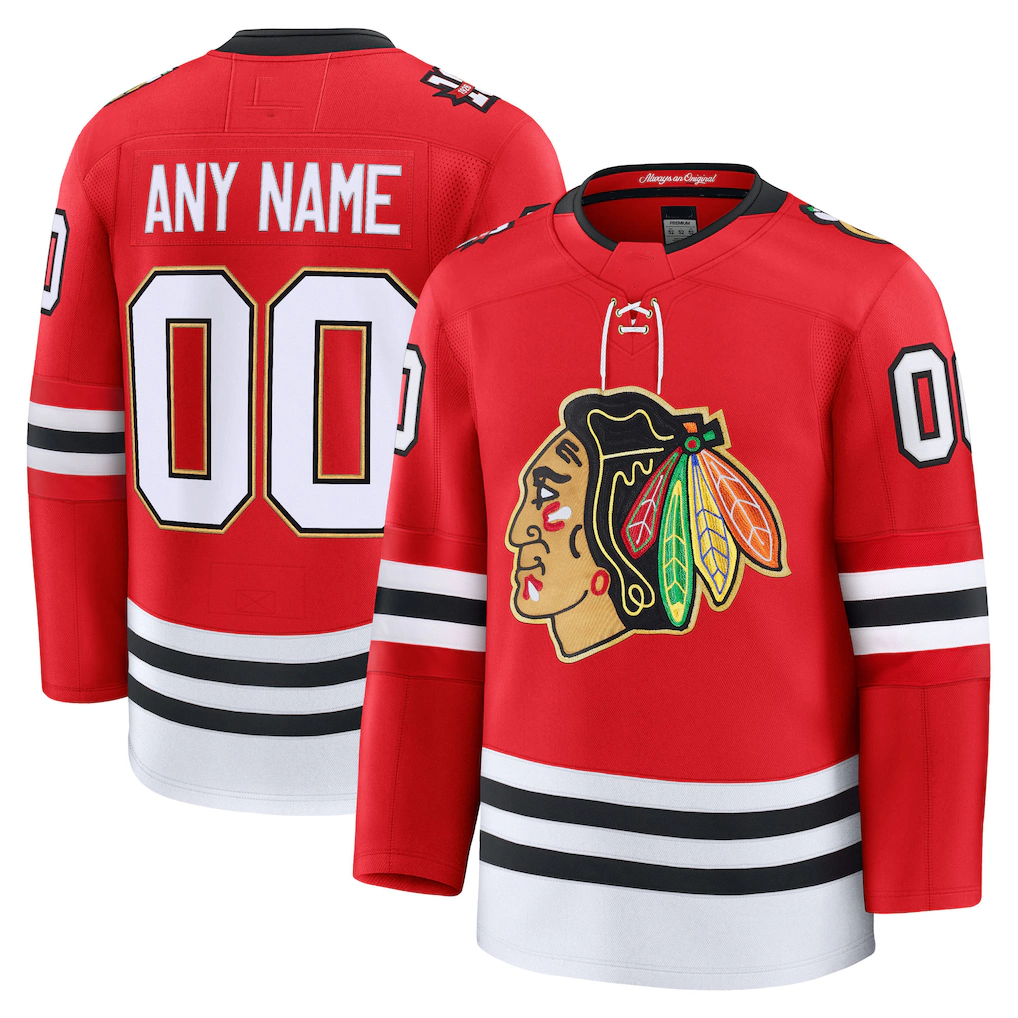 Elroe Custom C.Blackhawks Red Centennial Premium Jerseys