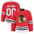 Elroe Custom C.Blackhawks Red Home Authentic Pro Jerseys