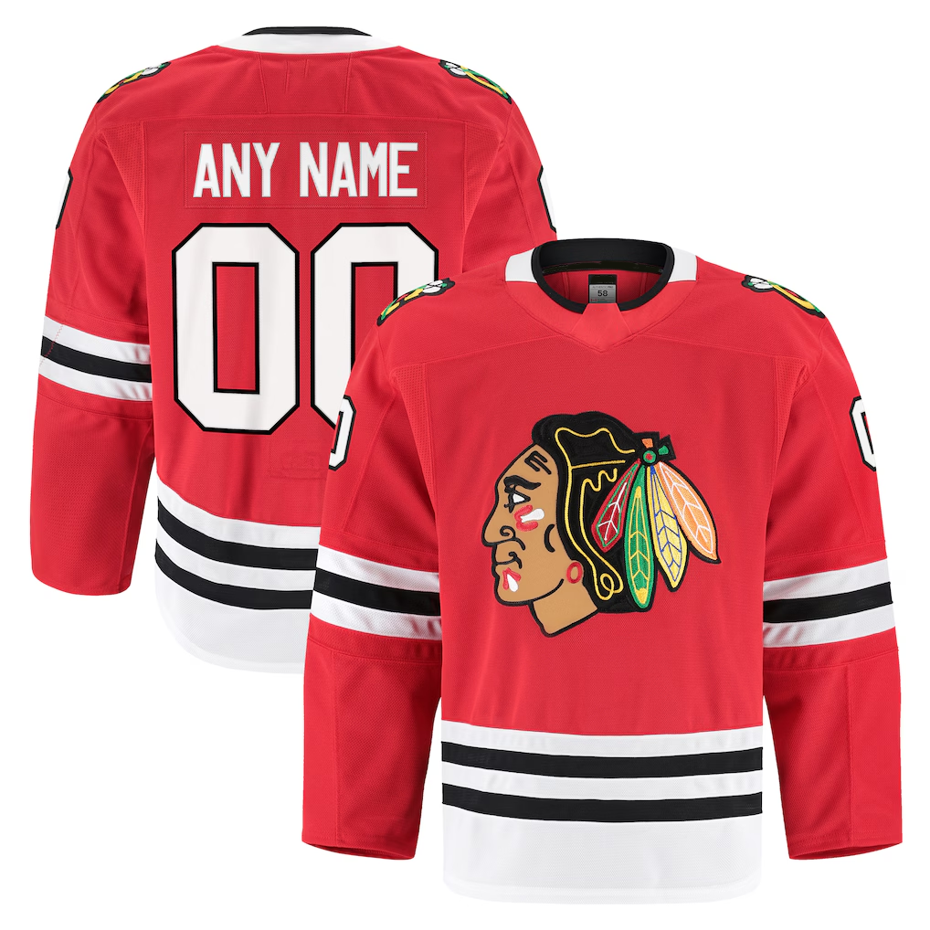 Elroe Custom C.Blackhawks Red Home Authentic Pro Jerseys