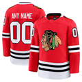 Elroe Custom C.Blackhawks Red Home Premium Jerseys