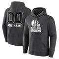 Elroe Custom C.Browns Charcoal Primetime Logo Hoodie Any Name & Numbers Stitched Jerseys