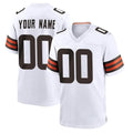 Elroe Custom C.Browns White Home Game Any Name & Numbers Stitched Jerseys