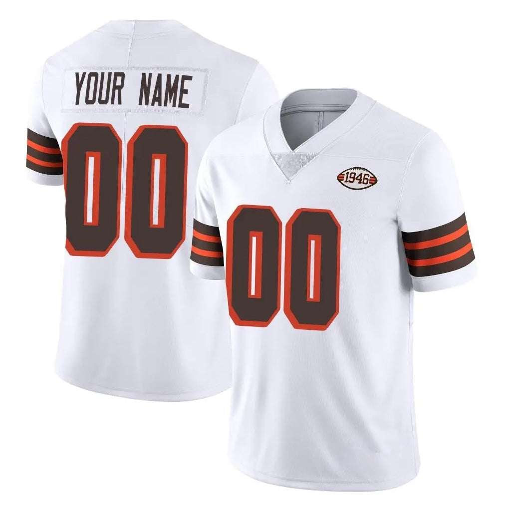 Elroe Custom C.Browns White Limited Vapor Untouchable Home Game Any Name & Numbers Stitched Jerseys