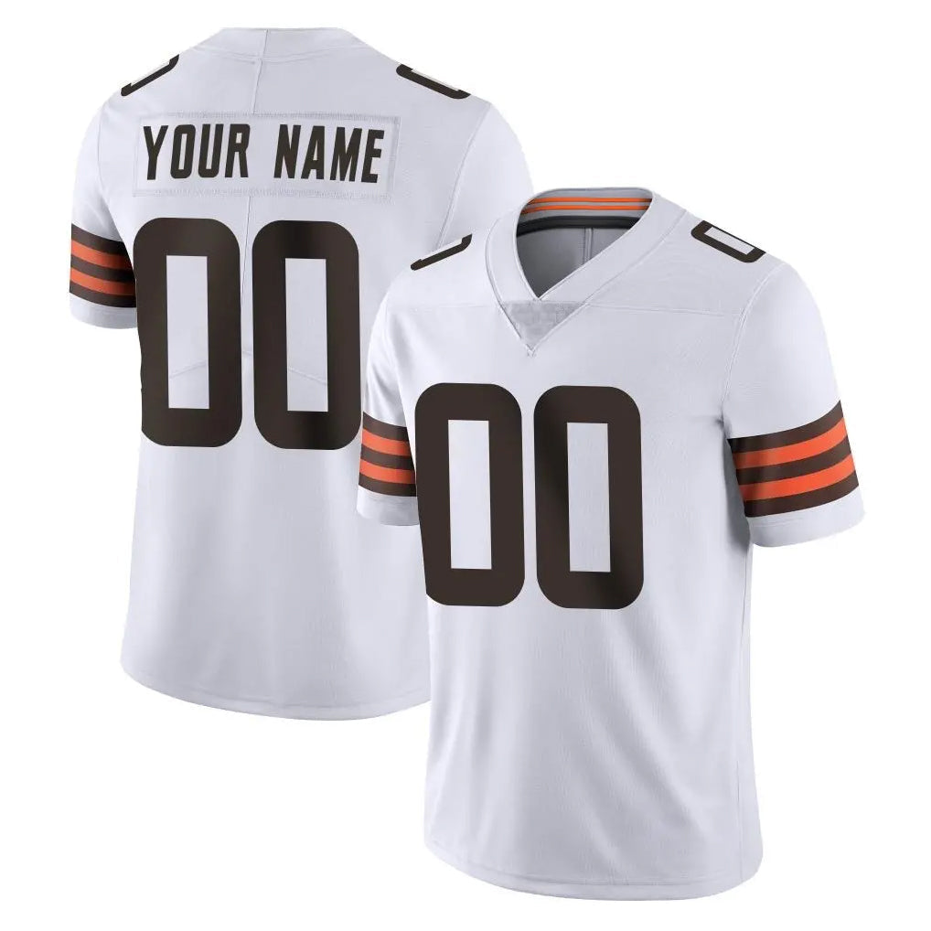 Elroe Custom C.Browns White Vapor Untouchable Limited Home Game Any Name & Numbers Stitched Jerseys