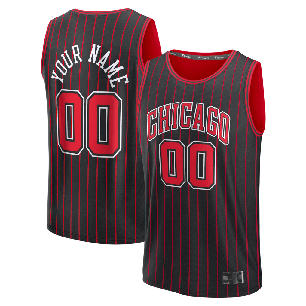 Elroe Custom Chicago BullsC.Bulls Black Fast Break Jerseys - Icon Edition