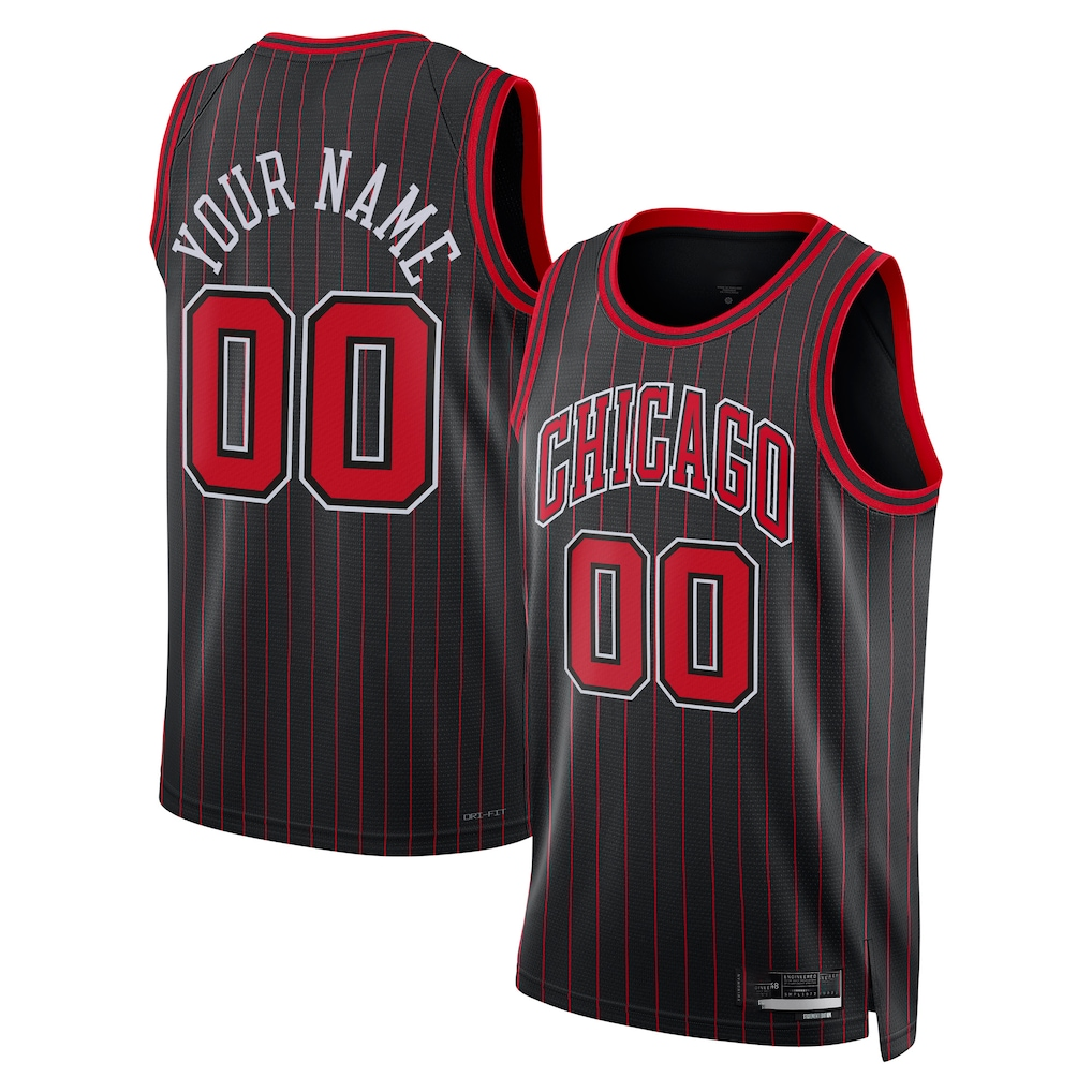 Elroe Custom C.Bulls Black Swingman Jerseys - Statement Edition