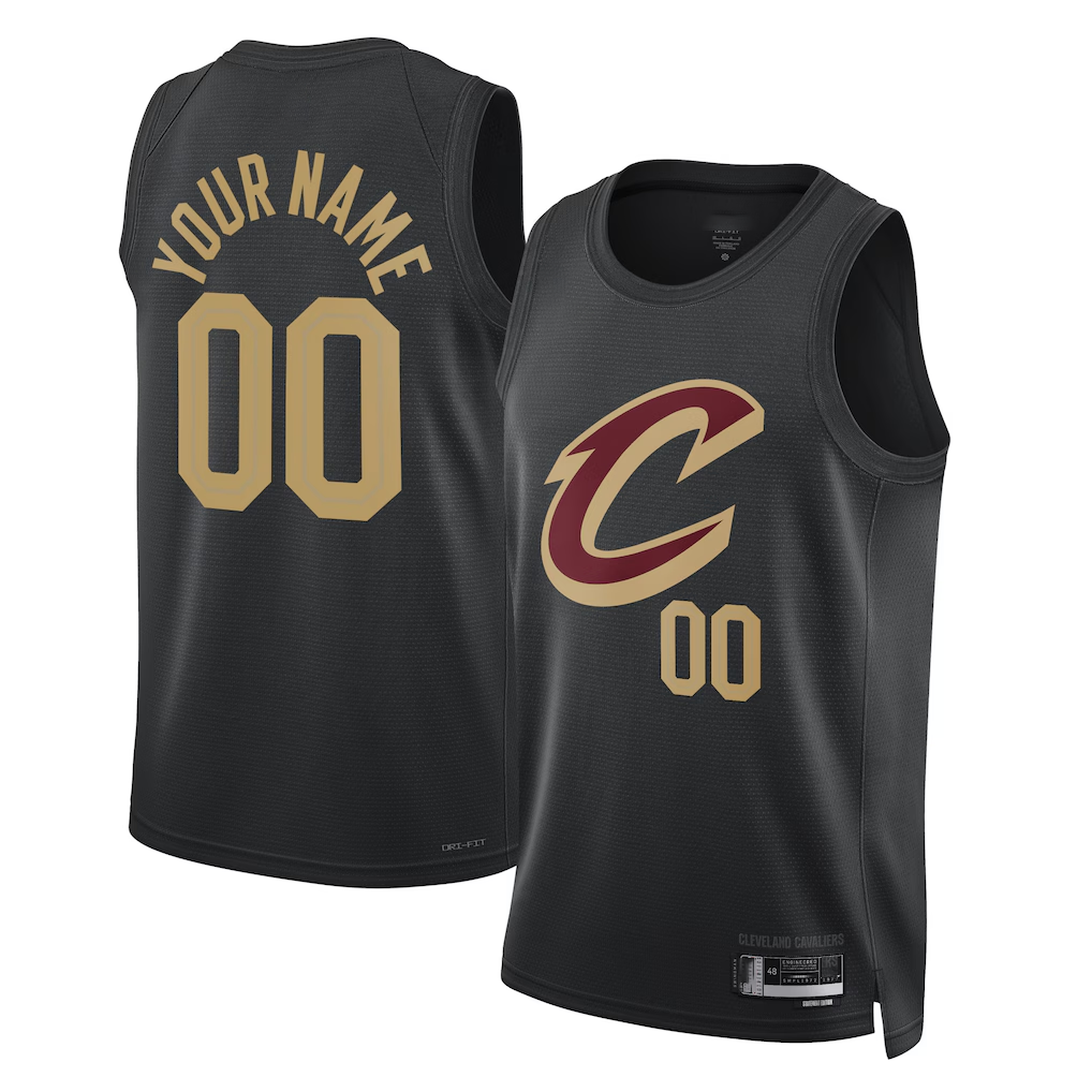 Elroe Custom C.Cavaliers Black 2022-23 Swingman Jerseys - Statement Edition