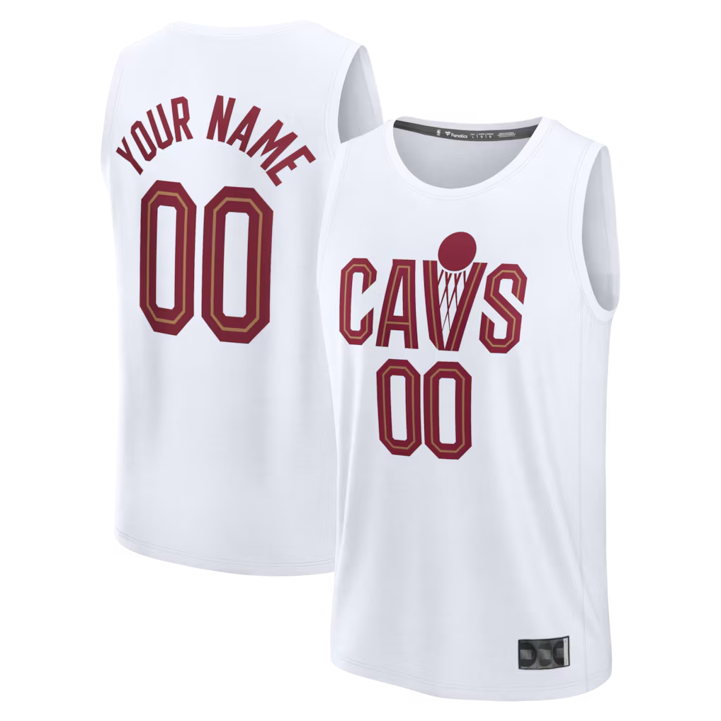 Elroe Custom C.Cavaliers White Fast Break Jerseys - Icon Edition