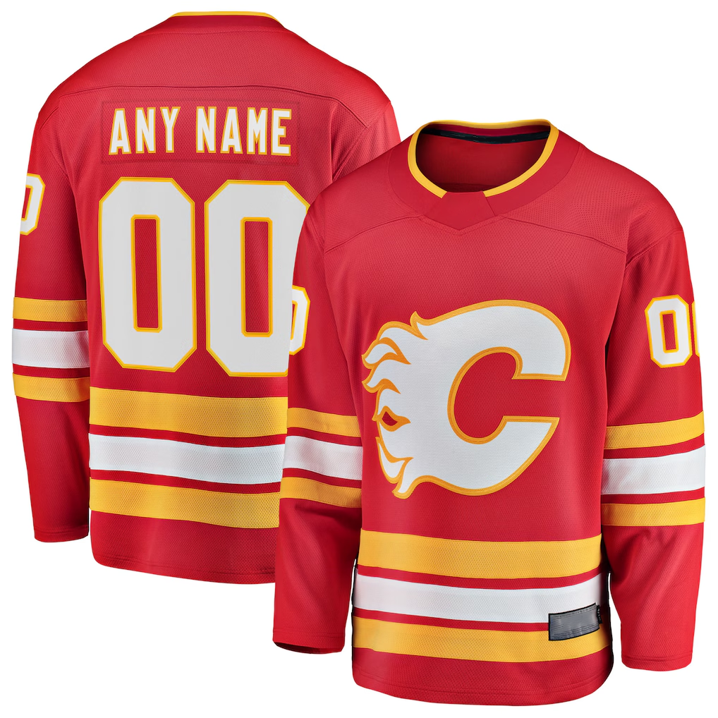 Elroe Custom C.Flames Red Home Breakaway Jerseys