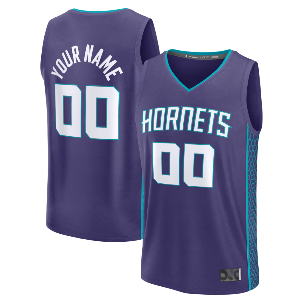 Elroe Custom C.Hornets  Purple Fast Break Jerseys - Icon Edition