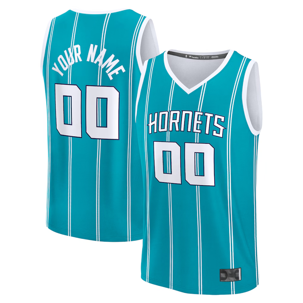 Elroe Custom C.Hornets  Teal Fast Break Jerseys - Icon Edition