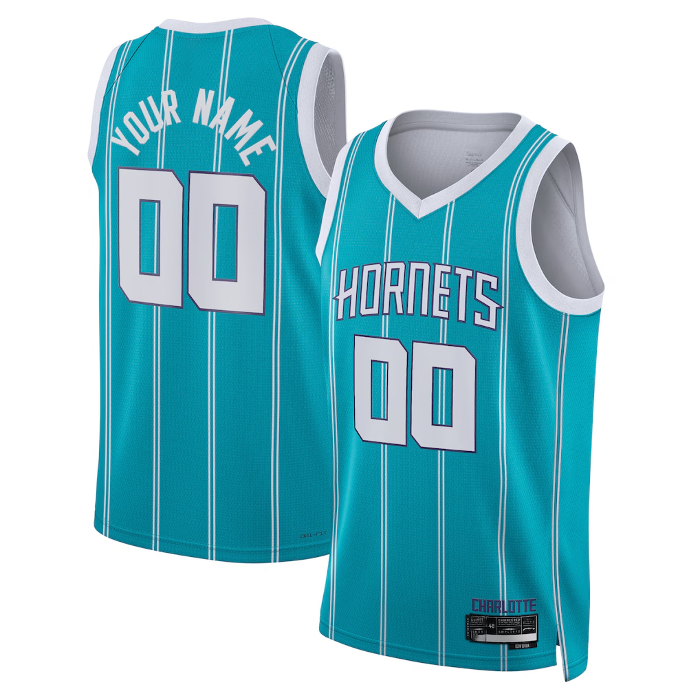 Elroe Custom C.Hornets  Teal Swingman Jerseys - Icon Edition