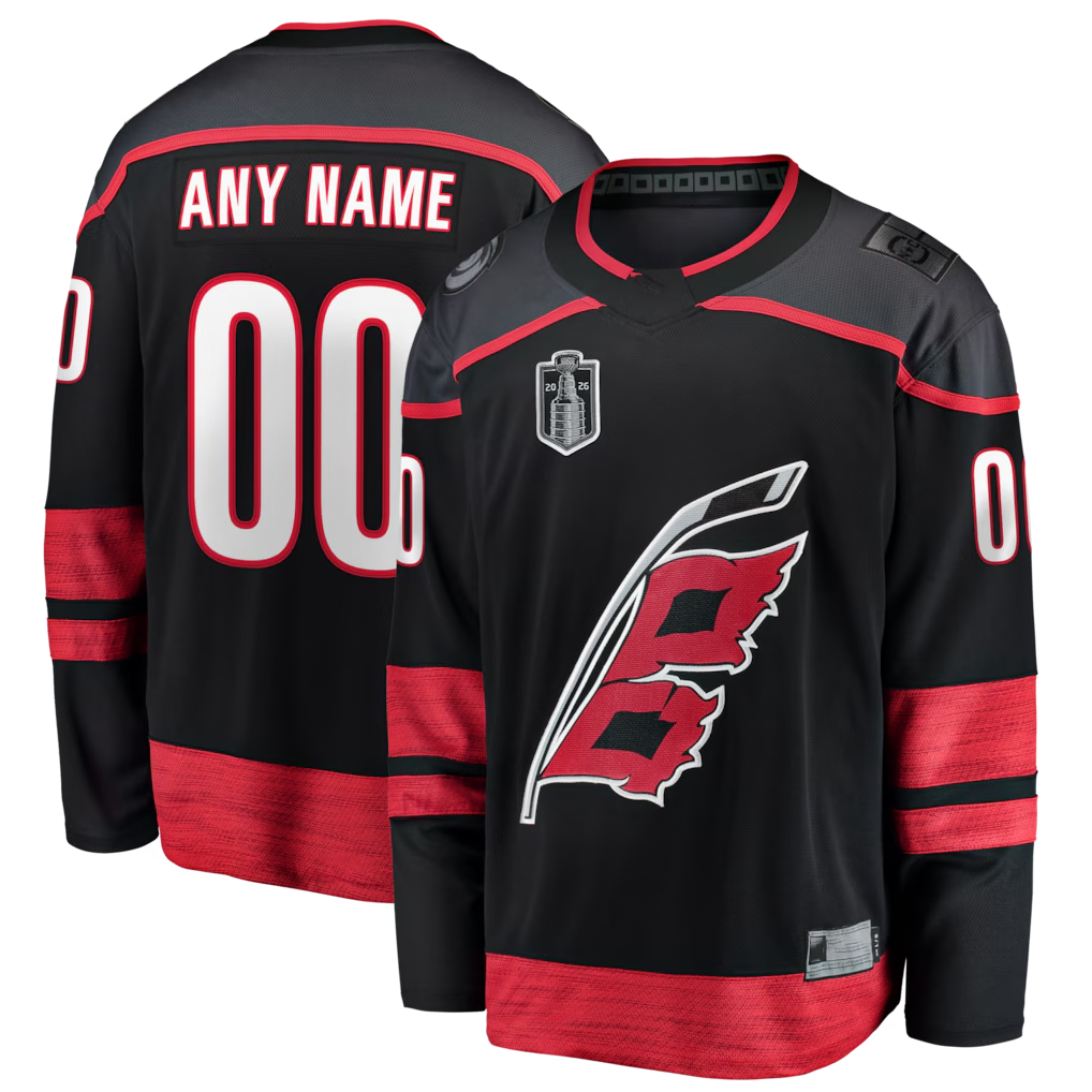 Elroe Custom C.Hurricanes Black 2026 Stanley Cup Final Home Breakaway Stitched Jerseys