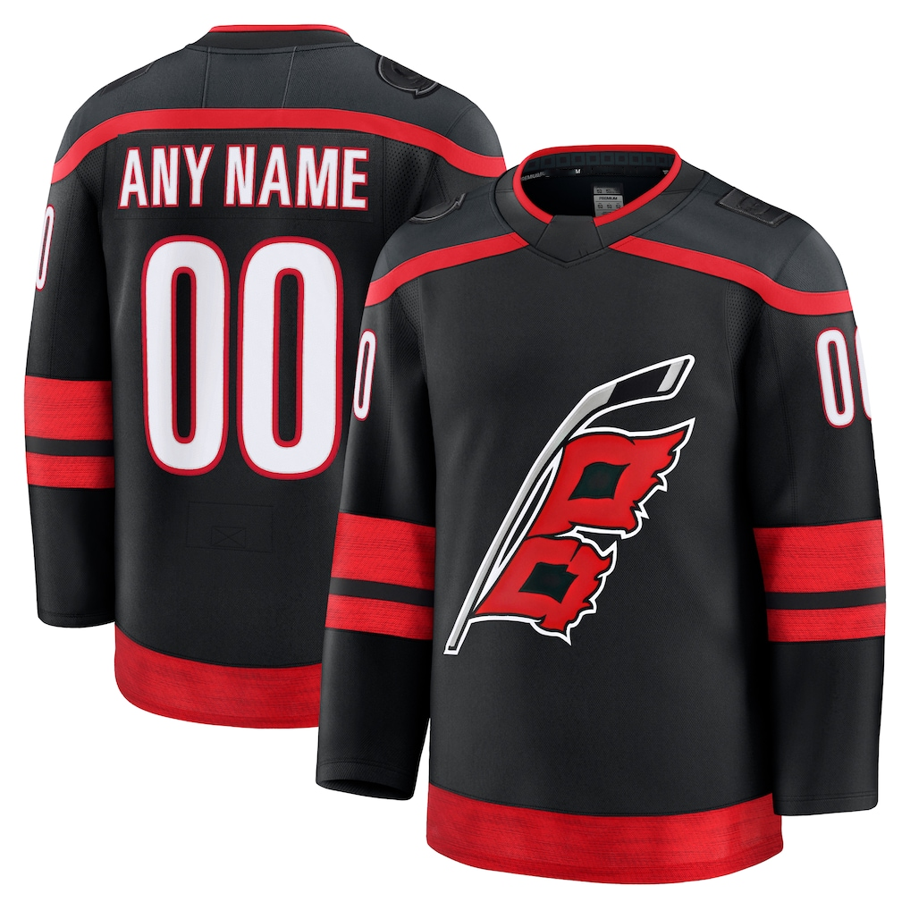 Elroe Custom C.Hurricanes Black Home Premium Stitched Jerseys