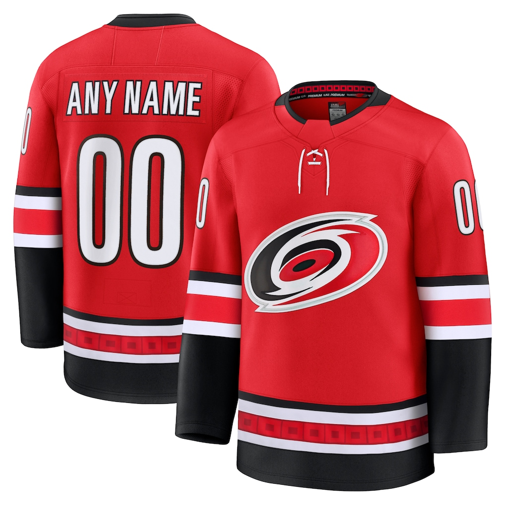Elroe Custom C.Hurricanes Red Alternate Premium Stitched Jerseys