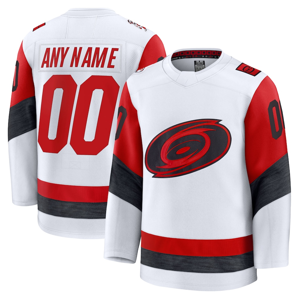 Elroe Custom C.Hurricanes White Away Premium Stitched Jerseys