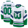 Elroe Custom C.Hurricanes White Throwback Premium Stitched Jerseys