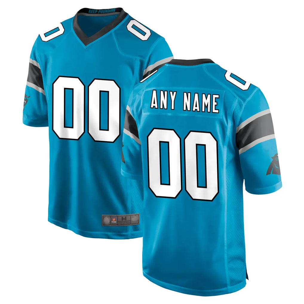 Elroe Custom C.Panthers Blue Game Any Name & Numbers Stitched Jerseys
