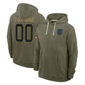 Elroe Custom C.Panthers Olive Salute to Service Hoodies Game Any Name & Numbers Stitched Jerseys