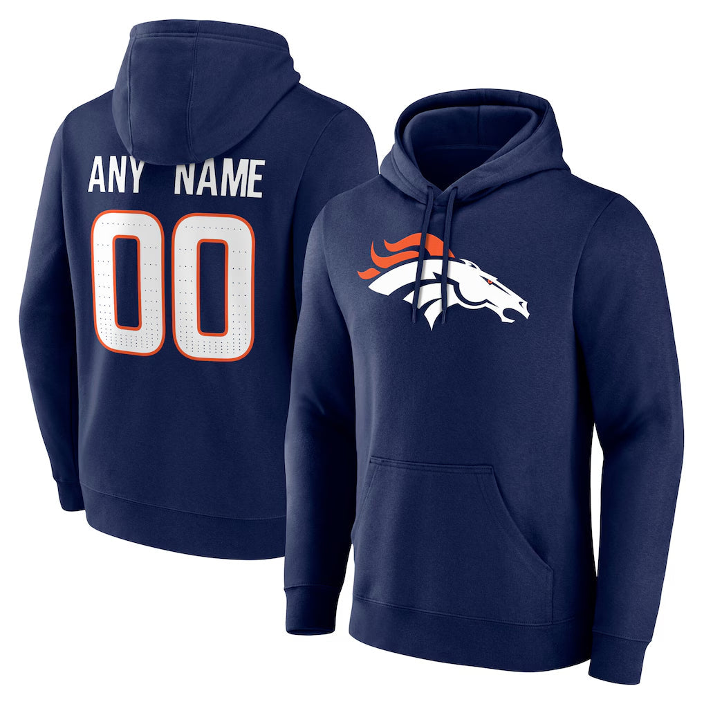 Elroe Custom D.Broncos Navy Pullover Hoodie Limited Any Name & Numbers Stitched Jerseys