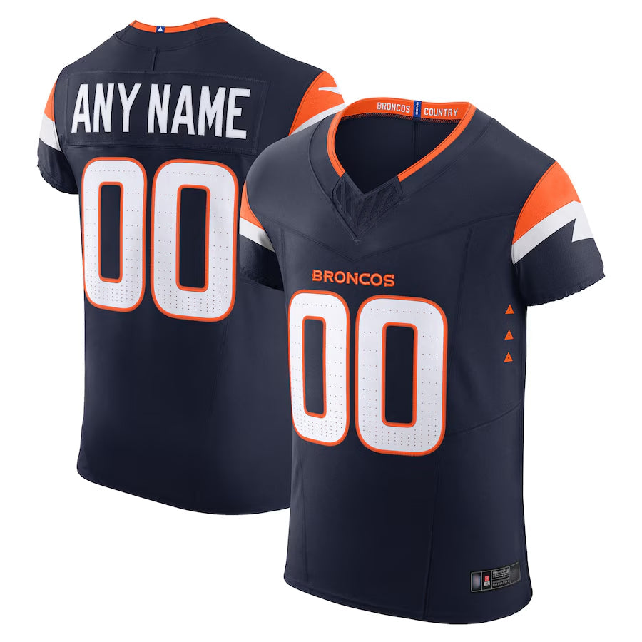 Elroe Custom D.Broncos Navy Vapor F.U.S.E. Elite Stitched Jerseys