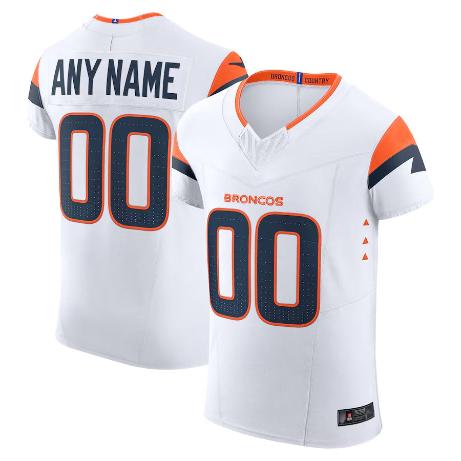 Elroe Custom D.Broncos Vapor F.U.S.E. Elite White Stitched Jerseys