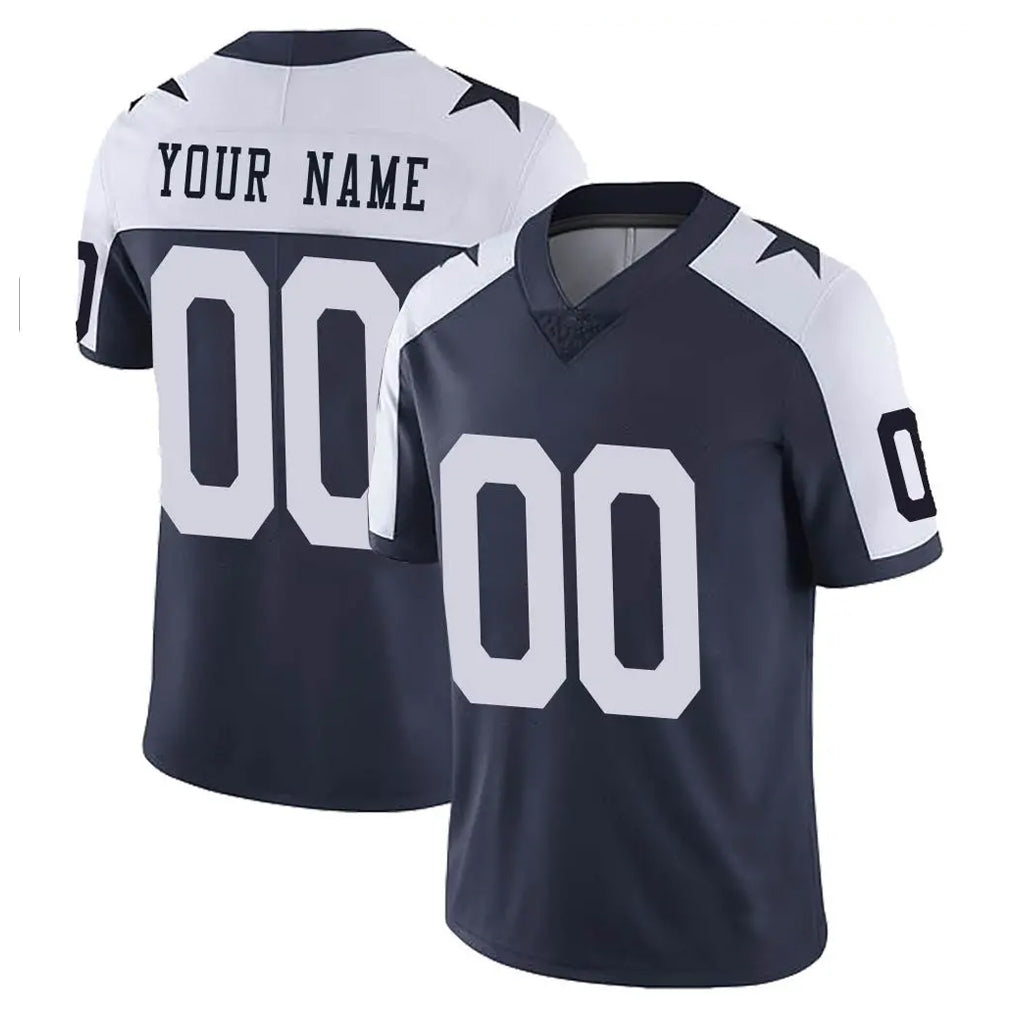 Elroe Custom D.Cowboys Navy-White Limited Alternate Vapor Untouchable Home Game Any Name & Numbers Stitched Jerseys