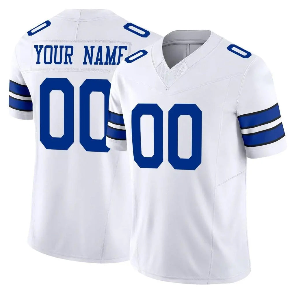 Elroe Custom D.Cowboys White Limited Vapor F.U.S.E. Home Game Any Name & Numbers Stitched Jerseys