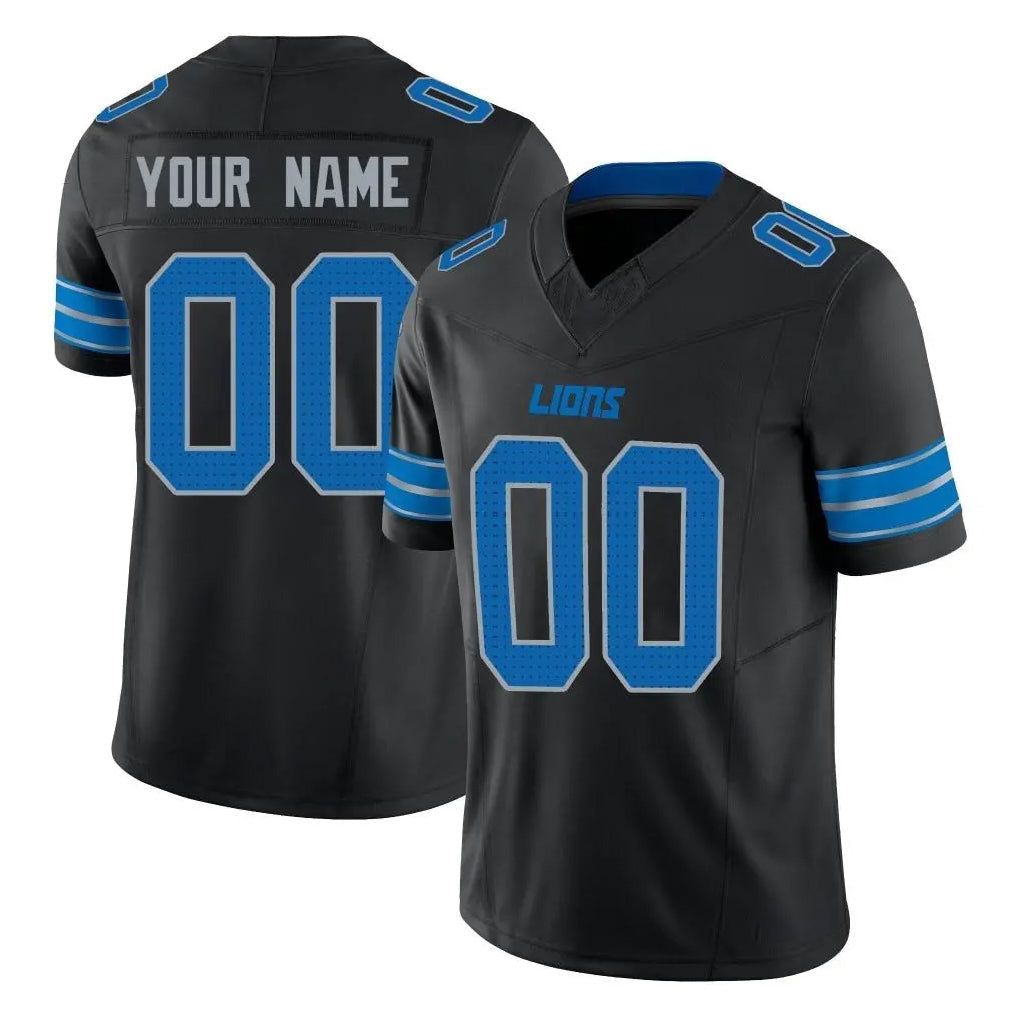 Elroe Custom D.Lions Black Alternate Vapor F.U.S.E. Limited Home Game Any Name & Numbers Stitched Jerseys