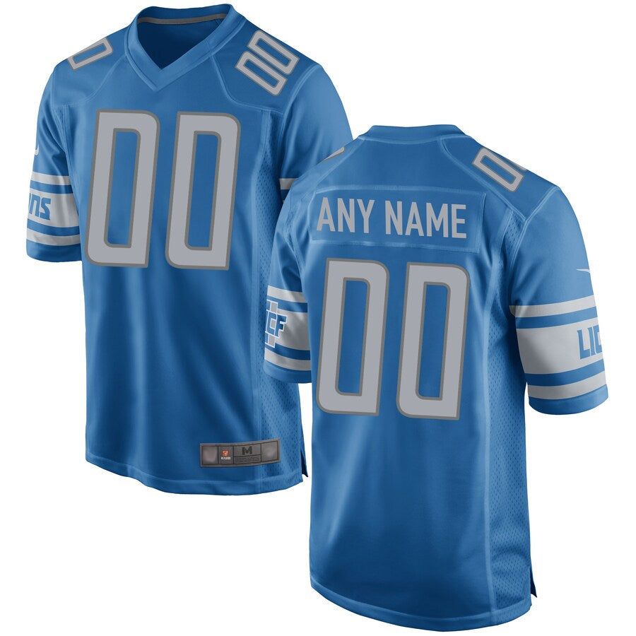 Elroe Custom D.Lions Blue Replica Game Stitched Jerseys