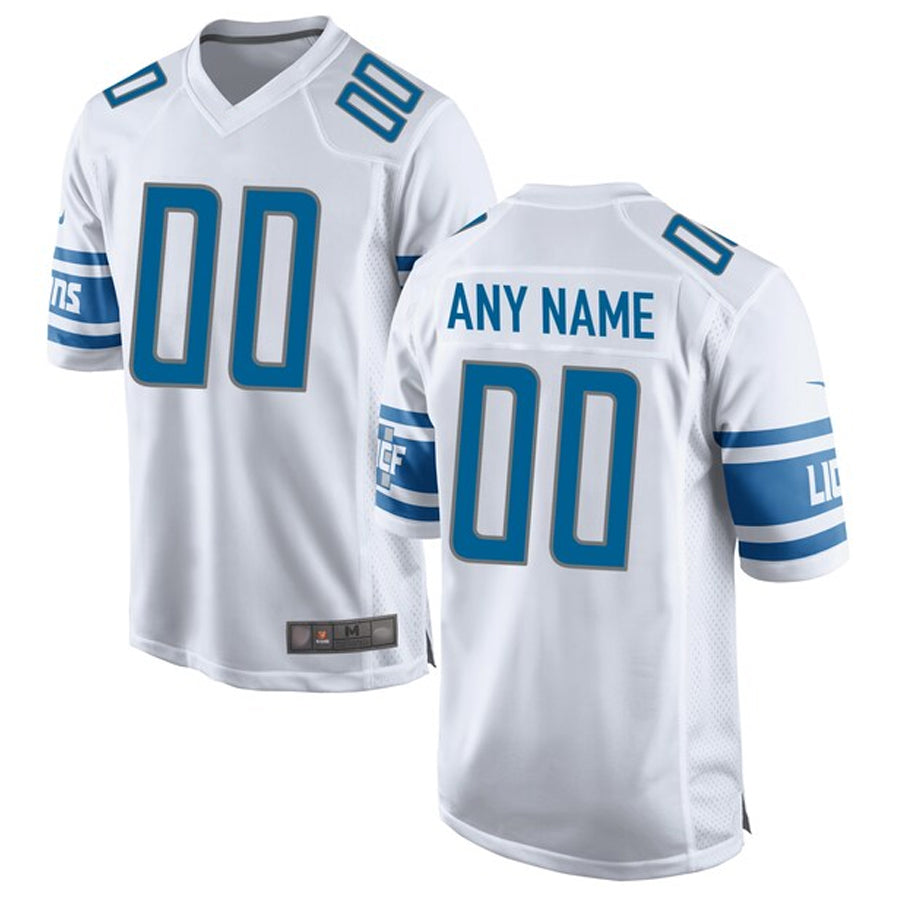 Elroe Custom D.Lions White Replica Game Stitched Jerseys