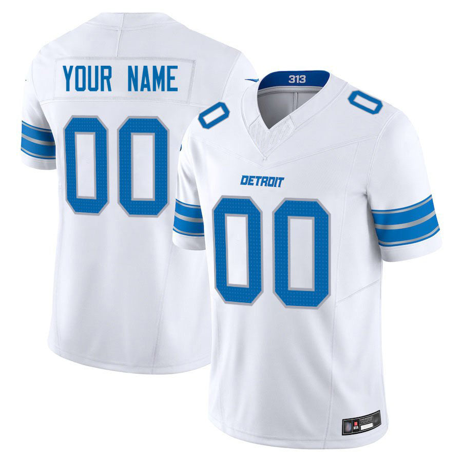 Elroe Custom D.Lions White Vapor F.U.S.E. Limited Elite Stitched Jerseys