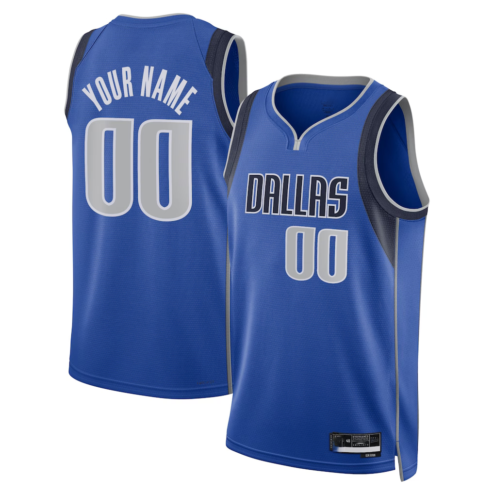 Elroe Custom D.Mavericks Blue Swingman Jerseys - Icon Edition
