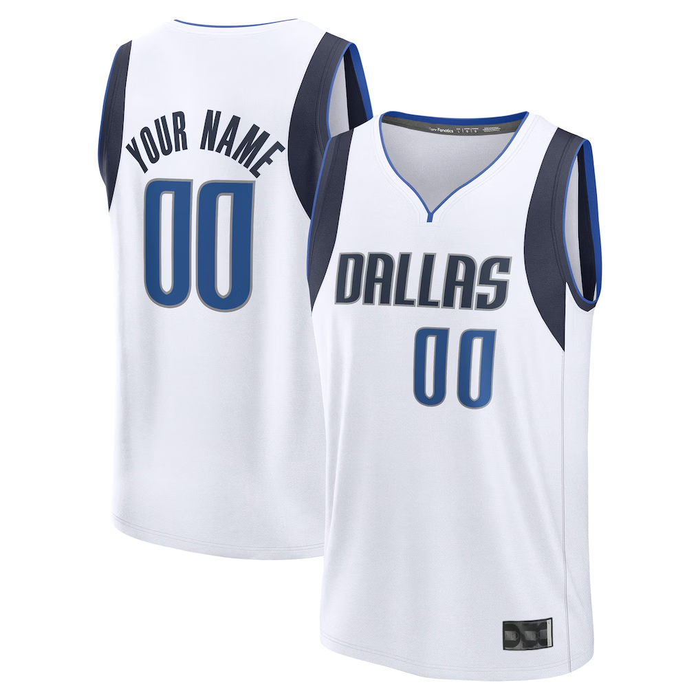 Elroe Custom D.Mavericks White Fast Break Jerseys - Association Edition
