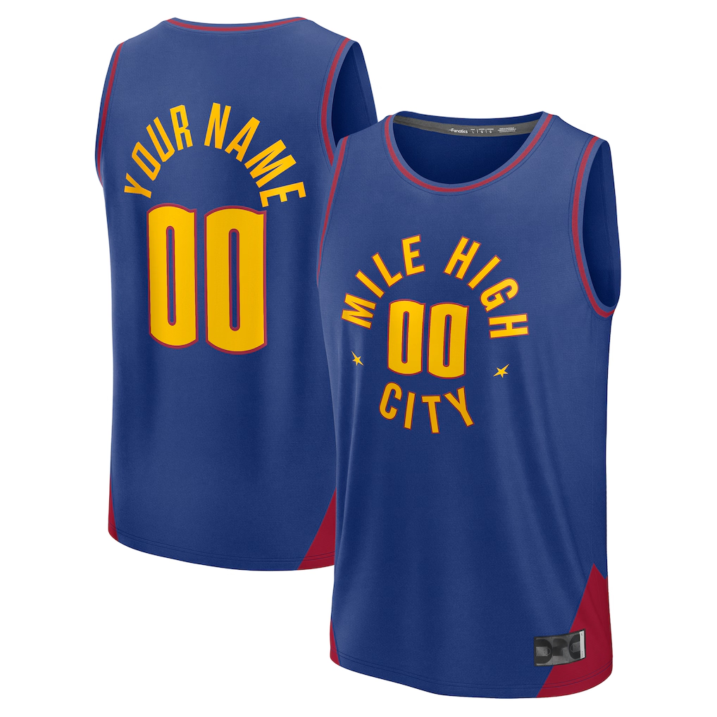 Elroe Custom D.Nuggets  Blue Fast Break Jerseys - Statement Edition