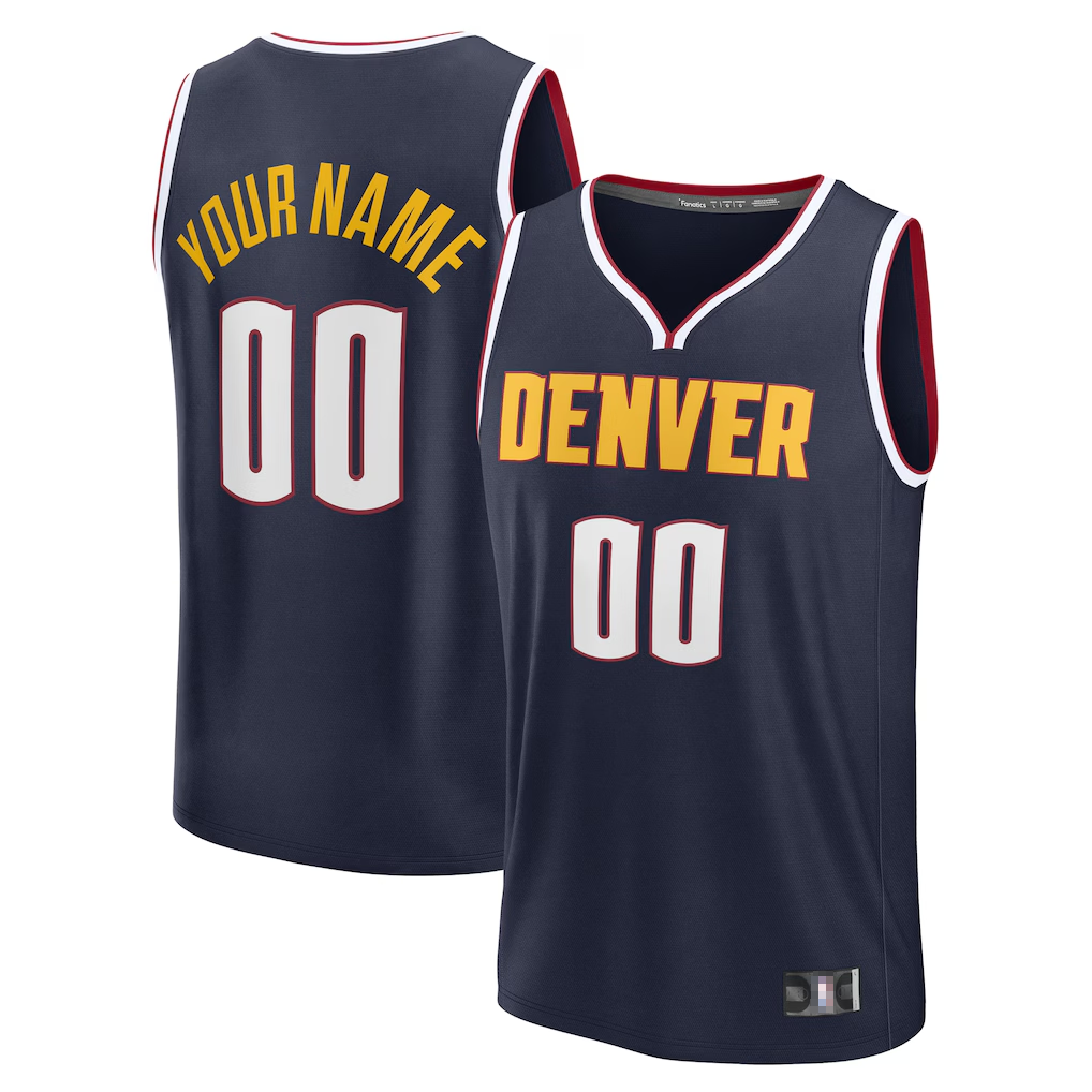 Elroe Custom D.Nuggets Navy Fast Break Jerseys - Icon Edition
