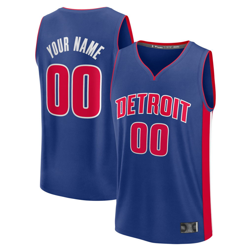 Elroe Custom D.Pistons  Blue Fast Break Jerseys - Icon Edition