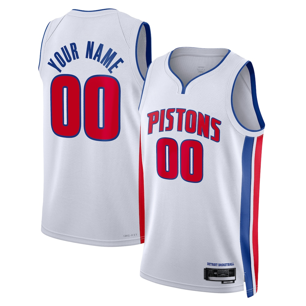 Elroe Custom D.Pistons White Swingman Jerseys - Association Edition
