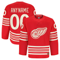 Elroe Custom D.Red wings Red Anniversary Authentic Pro Jerseys