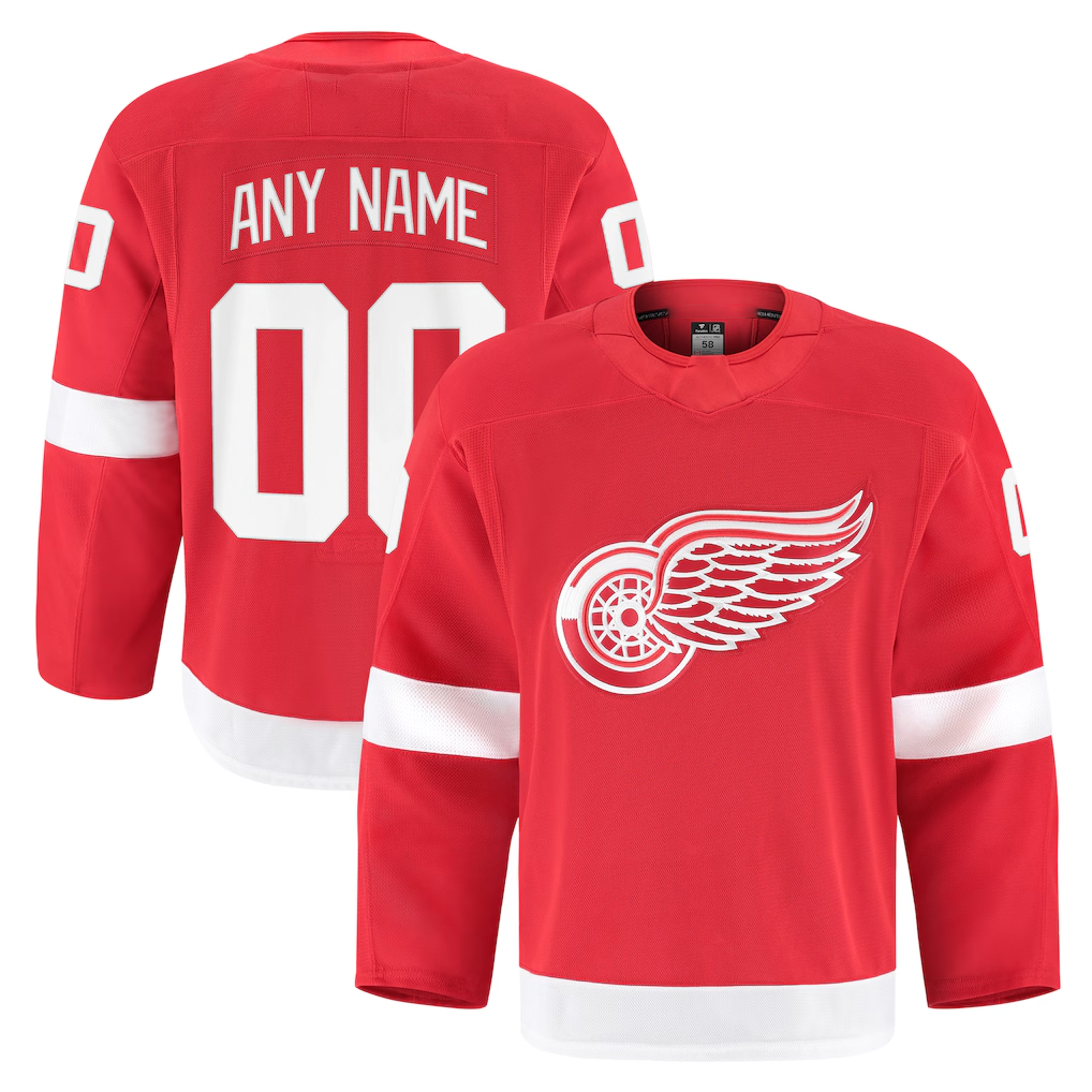 Elroe Custom D.Red wings Red Home Authentic Pro Jerseys