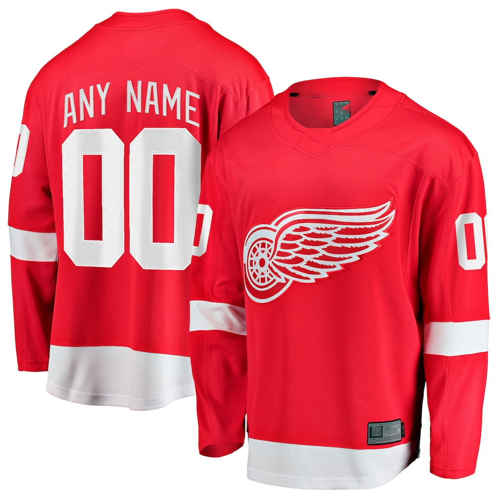 Elroe Custom D.Red wings Red Home Breakaway Jerseys