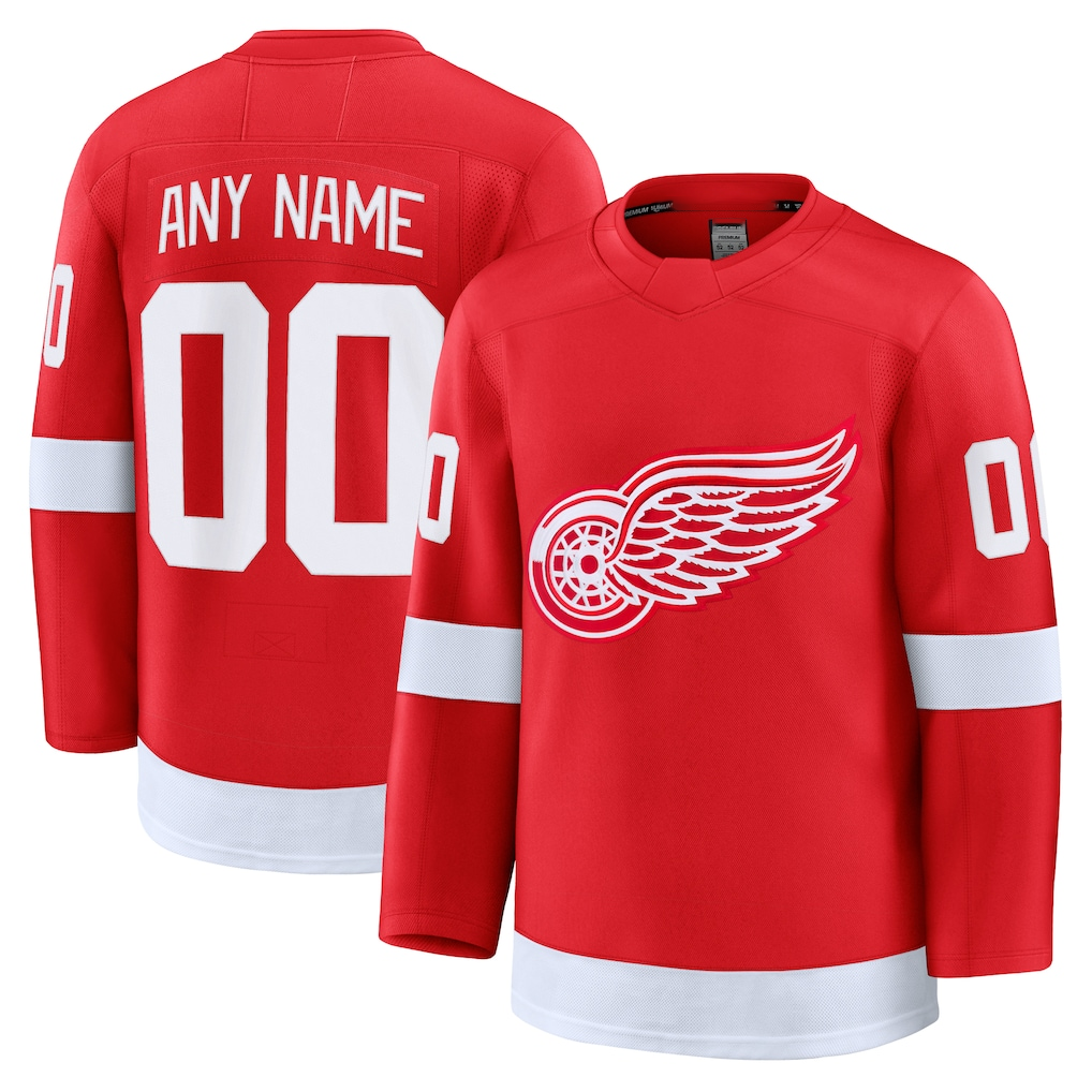 Elroe Custom D.Red wings Red Home Premium Jerseys
