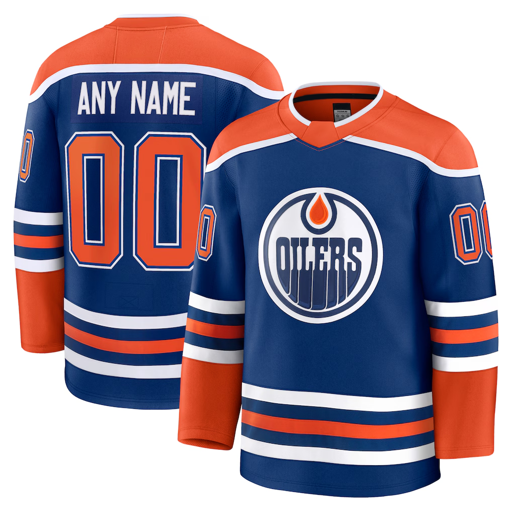 Elroe Custom E.Oilers Royal Home Premium Jerseys